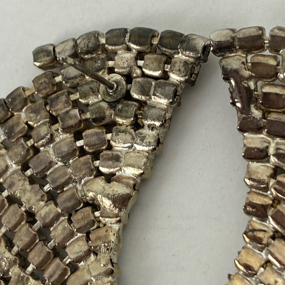 Vintage 80’s Rhinestone Drop Earrings 3-inches. All stones in place. No backing - Picture 6 of 7